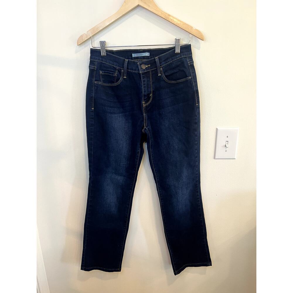Levi’s 505 Straight Women’s Size 6 Dark Wash Stretch Jeans Classic Denim